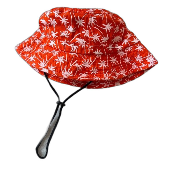 Orange Palm Tree Printed Bucket Hat - Picture 2 of 4